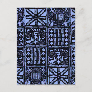 Indigo Batik Quilt - Blue Postcard