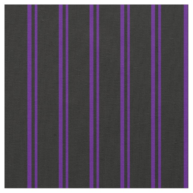 Indigo & Black Stripes Fabric (Close Up)