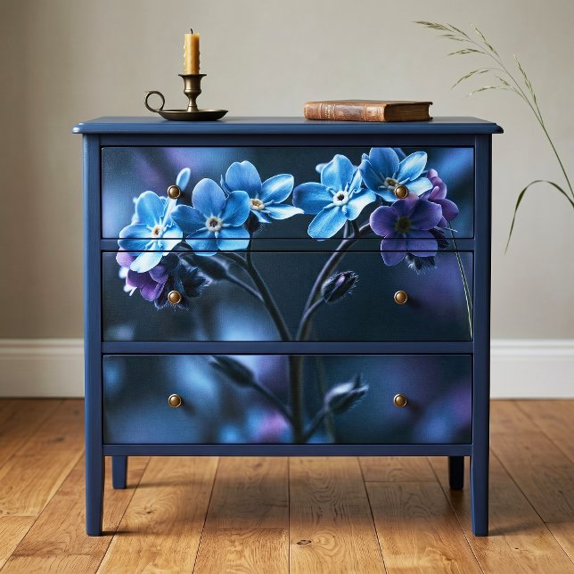 Indigo Bloom Moody Botanical Forget-Me-Not Tissue Paper (Creator Uploaded)