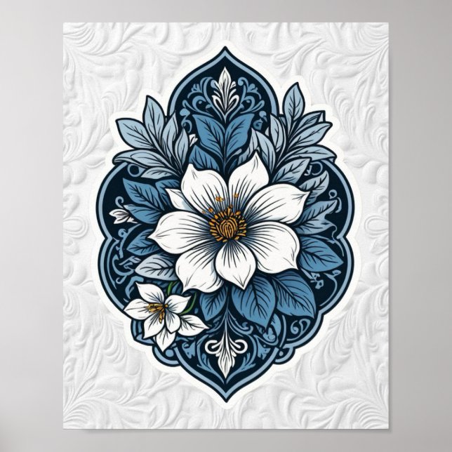 Indigo Blossom Print (Matte) (Front)