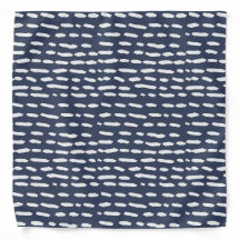 Indigo Blue and Grey Dash - Brushstroke - Bandana