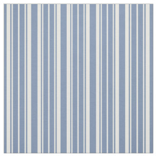 Indigo Blue and White Ticking Striped Fabric