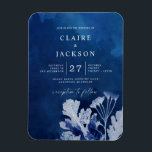 Indigo Blue Botanical Wedding Magnet<br><div class="desc">Indigo Blue Botanical Wedding dark and light florals</div>