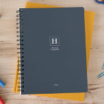 Indigo Blue Classic Monogram Personal Weekly Planner<br><div class="desc">Simple personal stationery annual planner featuring a classic monogram in a square border. Annual planner (12 months) with open monthly overviews and weekly planning sheets. Contact for assistance in personalizing.</div>