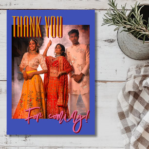 Indigo Blue Diwali Festival Family Photo Thank You Card