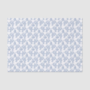 Indigo Blue Ethnic Floral Pattern Tissue Paper