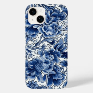 Indigo Blue Flowers Case-Mate iPhone 14 Case