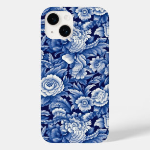 Indigo Blue Flowers Case-Mate iPhone 14 Case
