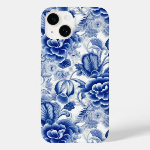 Indigo Blue Flowers Case-Mate iPhone 14 Case