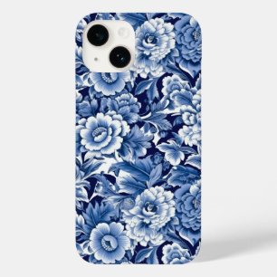 Indigo Blue Flowers Case-Mate iPhone 14 Case