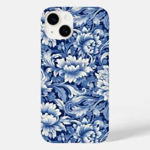 Indigo Blue Flowers Case-Mate iPhone 14 Case