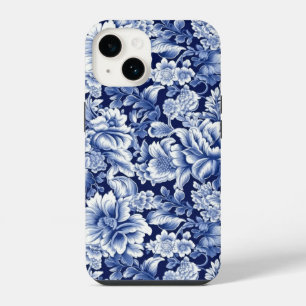 Indigo Blue Flowers iPhone 14 Case