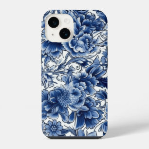 Indigo Blue Flowers iPhone 14 Case
