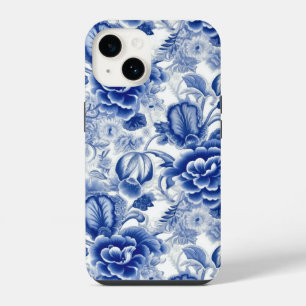 Indigo Blue Flowers iPhone 14 Case