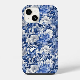Indigo Blue Flowers iPhone 14 Case