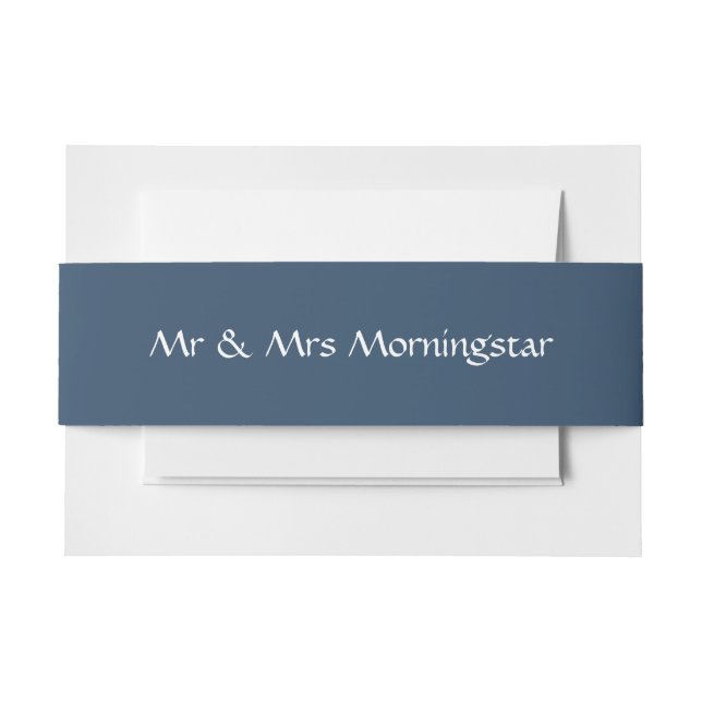 Indigo Blue  Invitation Belly Band (Front Example)