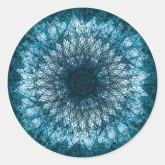 Indigo Blue Mandala Classic Round Sticker