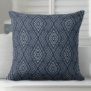 Indigo Blue Modern Throw Pillow