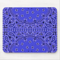 Indigo Blue Paisley Western Bandana Scarf Print
