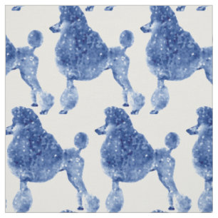 Indigo Blue Posh Poodle Fabric