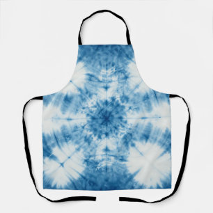 Indigo Blue Shibori Tie Dye Pattern Apron