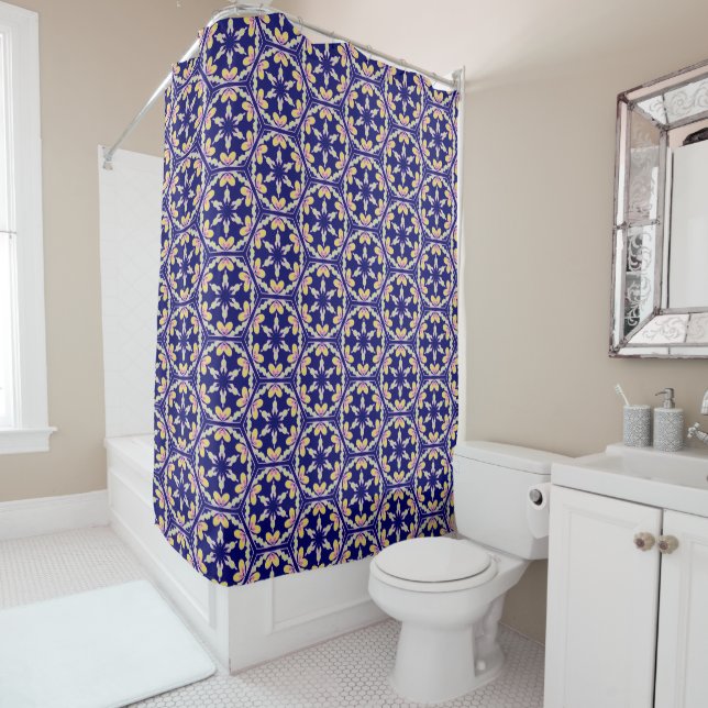 Indigo Blue Spanish Mediterranean Tile Pattern (In Situ)