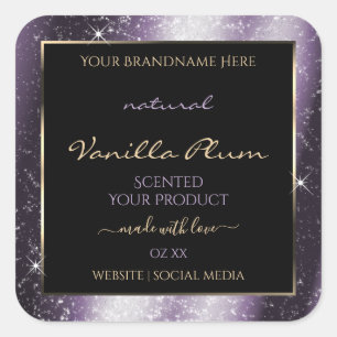 Indigo Blue Sparkle Glitter Frame Product Label