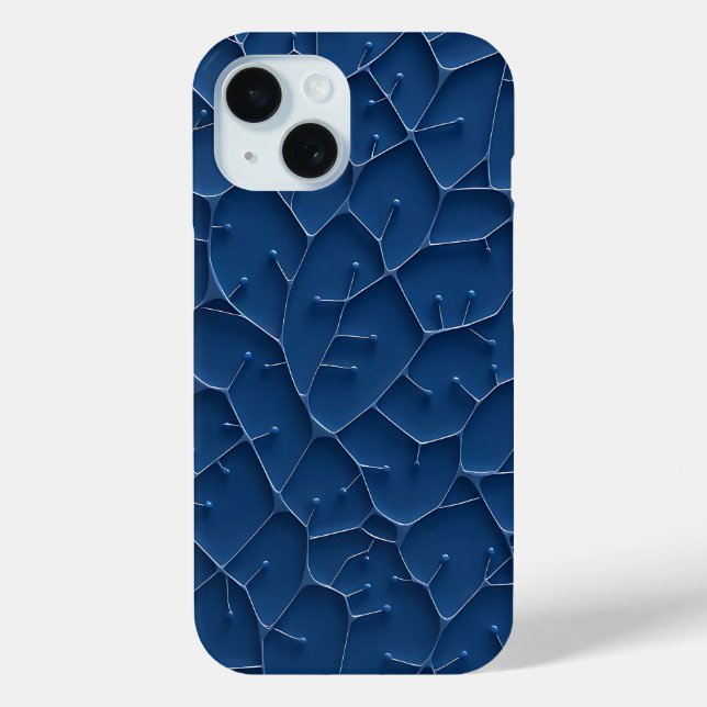 Indigo Blue Stylish Pattern iPhone Case (Back)