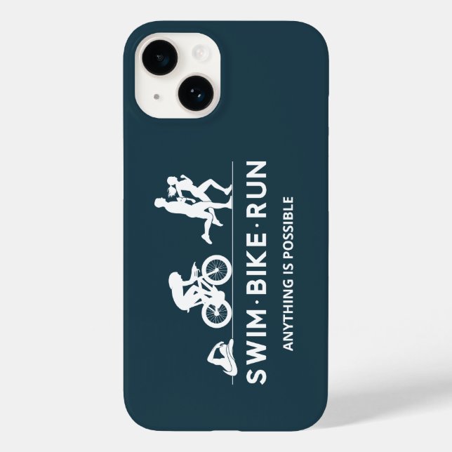Indigo Blue • Swim Bike Run Triathlon Icon Series Case-Mate iPhone Case (Back)