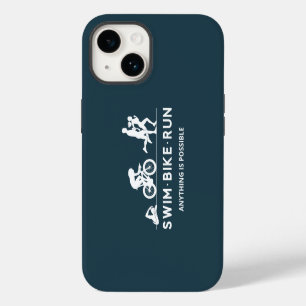 Indigo Blue • Swim Bike Run Triathlon Icon Series iPhone 14 Case