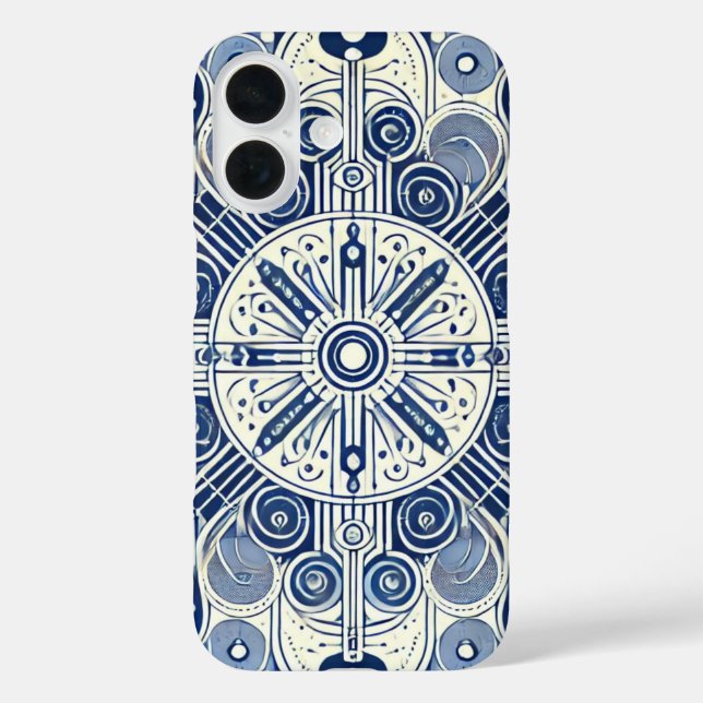 Indigo & Blue Symmetrical Design Case-Mate iPhone Case (Back)
