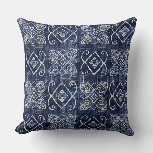 Indigo Blue Throw Pillow (Front)