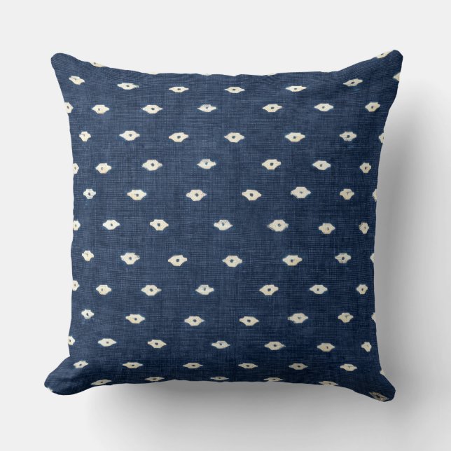 Indigo Blue Throw Pillow (Front)