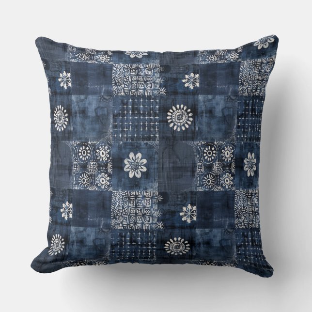 Indigo Blue Throw Pillow (Front)