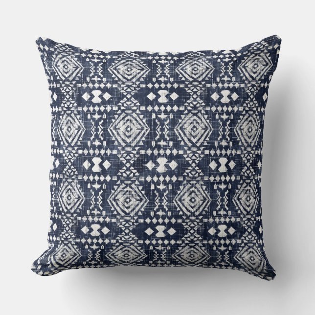 Indigo Blue Throw Pillow (Front)
