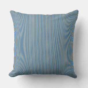Indigo Blue Ticking Stripe Cushion