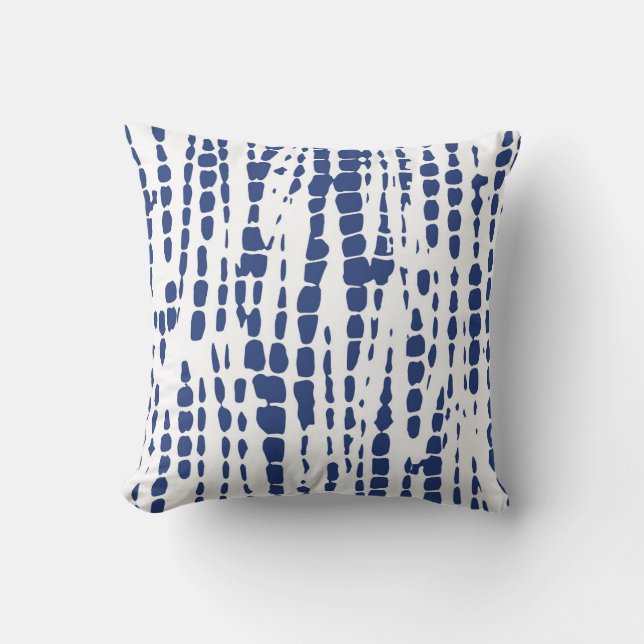 Indigo Blue Tie Dye 7J Throw Pillow (Front)