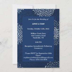 Indigo Blue Traditional Japanese Shibori Invitation