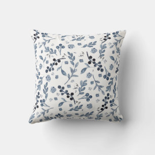 Indigo Blue Watercolor 2 sided pillow
