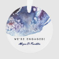 Indigo Blue Watercolor Mariage moderne / Fiançaill