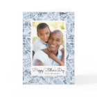 Indigo Blue Watercolor Photo Happy Father's Day