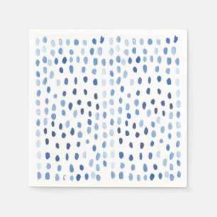 Indigo blue watercolor small polka dots pattern napkin