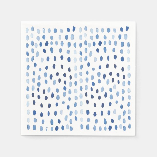 Indigo blue watercolor small polka dots pattern napkin (Front)