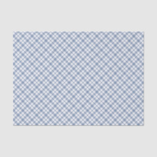 Indigo Blue, White Preppy Checks Tissue Paper
