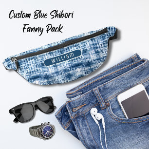 Indigo Blue & White Shibori Pattern Cool Teens Fanny Pack