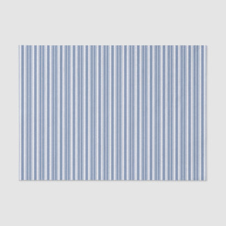 Indigo Blue White Ticking Stripes Tissue Paper