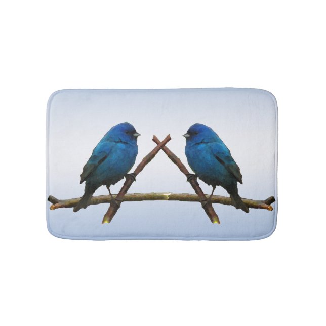 Indigo Bunting Birds Bath Mats (Front)