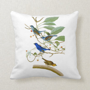 Indigo Bunting John James Audubon Birds of America Throw Pillow