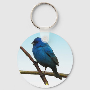 Indigo Bunting Keychain