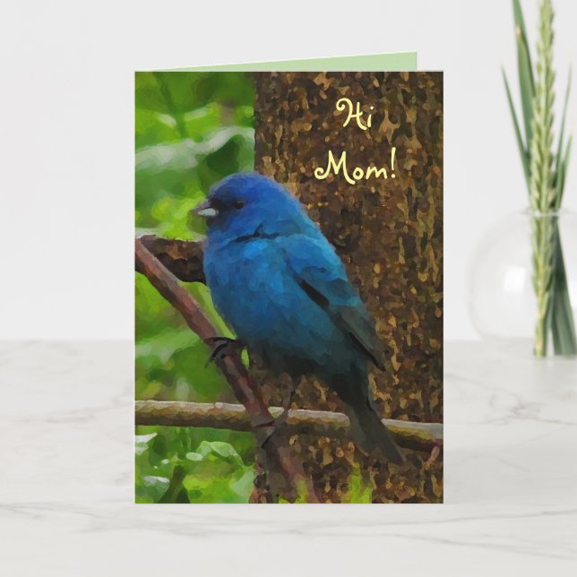 Indigo Bunting Mother's Day Card (Front)